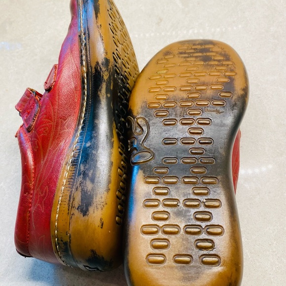 Eject red and orange beautiful leather sneakers - Picture 5 of 8